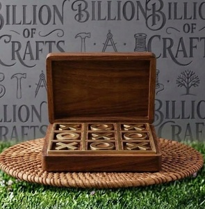 Wooden Tic Tac Toe <b>Game</b> <b>Board</b> Handmade Tabletop Party <b>Game</b> <b>Travel</b> <b>Game</b> for Home Office - Product Image 2