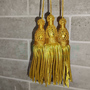 Golden Metallic Lightweight 100% Polyester Tassel <b>Fringe</b> Decorative Garment Curtain Handmade Bullion Tassels - Product Image 1