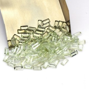 Natural Green Amethyst 4X8mm Baguette Cut Faceted Calibrated Loose Gemstone Certified Stone Jewelry Making Wholesale Supplier - Product Image 2