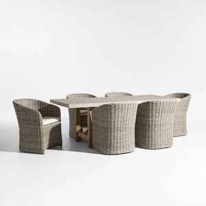 Ensemble de salle à manger d'extérieur en rotin, directement de l'usine, salon en osier avec coussins épais pour les commandes en gros et OEM - Product Image 3