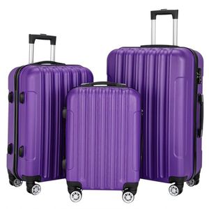 Set di valigie da viaggio multifunzione viola 3-in-1 di grande capacità - Product Image 1