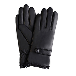 Women Stylish Leather Dressing <b>Gloves</b> Soft <b>Warm</b> Winter <b>Gloves</b> With Premium Polyester Lining And Buckle - Product Image 2