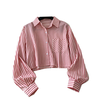 Blusas Casuales de Manga Larga con Cuello Camisero para Otoño, Camisas a Rayas para Mujer, Tops Casuales para Dama, Ropa al por Mayor para Mujer