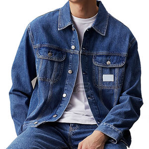 Veste en jean décontractée pour homme, automne, viscose/polyester, séchage rapide, respirante, coupe régulière, doublure en coton et élasthanne, logo personnalisé - Product Image 2