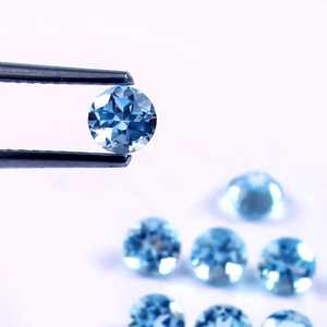 Topacio Azul Cielo Natural de 6x6 mm, Corte Facetado, Calibrado, Gema Suelta, Calidad AAA++, Certificado por Terceros, para Fabricación de Joyería, Venta al Por Mayor - Product Image 2