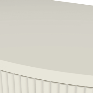 Artisan Crafted Creamy White Finish Wave Pattern Demi Lune <b>Console</b> <b>Table</b> Unique <b>Half</b> <b>Moon</b> Design with 2 Storage End <b>Table</b> - Product Image 6