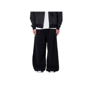 Men's Black Corduroy Sweatpants Elastic Waist Side Pockets Casual Autumn Midweight Knitted Breathable Pants - Product Image 1