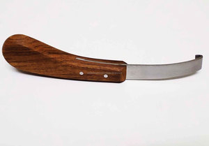 Couteau à sabots vétérinaire à bord étroit, manche en bois, outil de fermeur manuel en acier inoxydable pour l'entretien des chevaux - Product Image 5