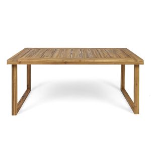Tavolo da Pranzo da Esterno in Legno di Acacia, 175 cm, Finitura Naturale Sabbiata - Product Image 2
