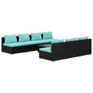 Set Lounge da Giardino in Rattan PE Nero, Design Modulare Standard - Product Image 2