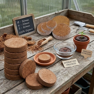 Discos de Turba de Coco Orgánica - Alta Retención de Agua, Ecológicos, para Germinación de Semillas, Uso en Jardinería, Agricultura y Horticultura - Product Image 5