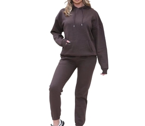 Ensemble de survêtement décontracté pour femme avec sweat à capuche confortable et pantalon de jogging extensible à taille élastique - Product Image 1