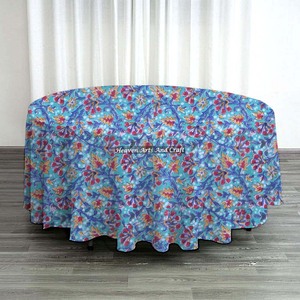 Custom Logo Cotton Floral Hand Block Printed Banquet <b>Tablecloth</b> Birthday <b>Round</b> <b>Table</b> Cloths <b>for</b> Wedding Party - Product Image 6