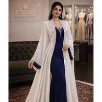 Robe Abaya Bisht Moderne Longueur Genou Coupe Évasée Col en V Manches Trois-Quarts Couleur Bonbon Motif Floral Argenté Soirée Modeste Naturelle