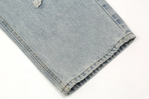 Pantalones vaqueros de mezclilla de estilo casual vintage con logotipo bordado personalizado de la mejor calidad para hombre - Product Image 2