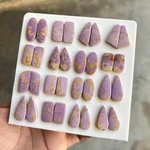 Par de Cabujones de Cuarzo Natural Morado Lavanda, Piedras a Juego para Joyería, Cabujones AMAN GEMS JEWELLERY con Juego de Colores - Product Image 5