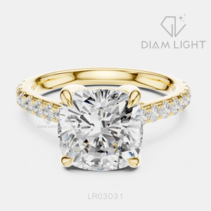 4.015CT <b>Cushion</b> Cut Lab Grown Diamond <b>Ring</b> in 14K White Gold with IGI Certified F+ Color VS+ Clarity Elegant New Engagement <b>Ring</b> - Product Image 3