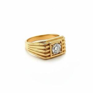 Round Cut Moissanite Luxury Wedding Engagement <b>Ring</b> 925 Sterling <b>Silver</b> Yellow Gold Plated Classic <b>Solitaire</b> Dainty Promise <b>Ring</b> - Product Image 2