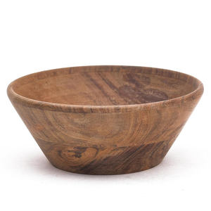 Handmade <b>Antique</b> Style Acacia Wood Bowl Food <b>Safe</b> for Salad Dry Fruits Coffee Table Display Wooden Kitchen Tableware for Parties - Product Image 4