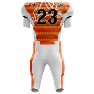 Conjunto de Uniforme de Fútbol Americano Personalizado, Impresión por Transferencia de Calor, Poliéster, Cuello en V, Sin Mangas, Jersey Ajustado que Absorbe la Humedad, Pantalones - Product Image 5