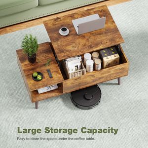 Sweetcrispy piccola scrivania da pranzo ascensore superiore per caffè tavolo di stoccaggio in legno con scomparto nascosto per la casa soggiorno o ufficio - Product Image 2