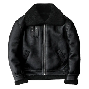 Chaqueta de Cuero Genuino Negra para Mujer MOON WEARS 2026, con Forro de Algodón, Transpirable y Resistente al Viento para Invierno - Product Image 1