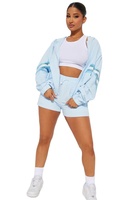 Ensemble de survêtement 2 pièces pour femme : veste demi-zip personnalisée en polyester et short de jogging, coupe-vent en nylon patchwork