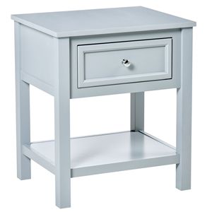 Tavolino da Salotto Grigio con Cassetto e Ripiano Inferiore per Spazi Compatti - Product Image 1