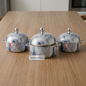 Plat de service isotherme en acier inoxydable de qualité supérieure, design Meena unique, chauffe-plats thermique, idéal pour cadeau, vente en gros - Product Image 5