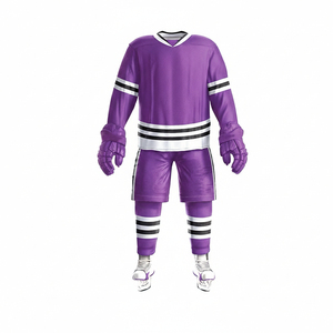 Uniforme de hockey sur glace brodé sur mesure de qualité supérieure / Uniforme de hockey sur glace personnalisé, nouveau design, prix abordable, sublimation - Product Image 3