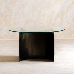 Mesa de Centro Moderna Redonda con Base de Esfera de Mármol, Marco de Aluminio, Tapa de Vidrio Templado, Plegable, Mueble para Sala de Estar, Decoración - Product Image 3