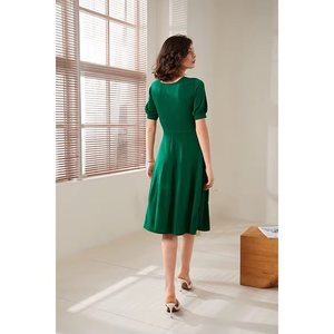 Robe décontractée en maille unie à manches courtes pour femmes, collection été 2026, style maxi, pour jeunes filles - Product Image 4