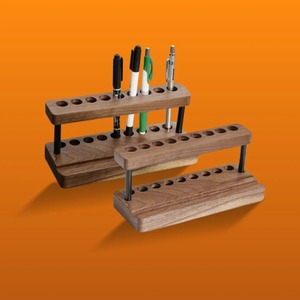 Portalápices para mesas de oficina, portalápices para escritorio, soporte de madera de acacia para lápices, estética minimalista, decoración de escritorio para oficina. - Product Image 2