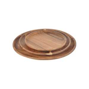 Natural Acacia Wood Handmade Polished Customizable Modern Design <b>Disposable</b> Dinner <b>Plates</b> for Home Hotel Restaurant Wedding Use - Product Image 2