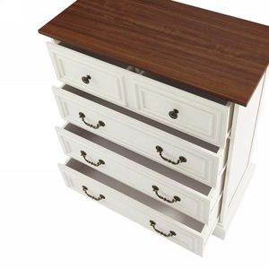Comò Moderno Bianco a 5 Cassetti Estensibile, Robusto e Sicuro in MDF per Camera da Letto, Seminterrato, Fattoria, Ampio Spazio di Archiviazione, Cassetti Larghi - Product Image 5