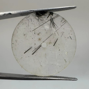 หน้าปัดนาฬิกาสีขาวรูไทล์ดำธรรมชาติ ขนาด 24.5 มม. หนา 0.6 มม. ขัดเงา ผลิตที่ราชสถาน - Product Image 1