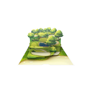 Carte de vœux d'anniversaire de luxe personnalisée en 3D avec parcours de golf, faite à la main, logo personnalisé pour les tournois de golf - Product Image 3
