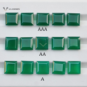 Piedra Preciosa Suelta de Ónice Verde Natural de 9 mm, Corte Cuadrado Facetado, Precio al por Mayor, Piedra Preciosa de Ónice Esmeralda para la Fabricación de Joyería Artesanal - Product Image 1