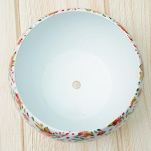 Maceta con Forma de Manzana, Blanca, con Estampado Floral, con Soporte, Maceta Decorativa de Diseño para Decoración del Hogar, Sala de Estar, Oficina - Product Image 6