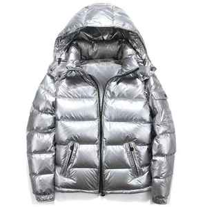 Custom logo High Quality Down Puffer Coat <b>Men's</b> Trend Hooded Thick <b>Jacket</b> Custom Winter Bomber Shiny <b>Men's</b> Puffer <b>Jacket</b> - Product Image 1