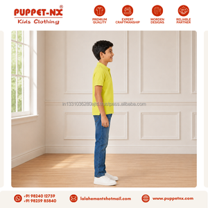 Camiseta Polo Amarilla de Manga Corta para Niños Puppetnx de la Mejor Calidad, Mezcla de Poliéster/Algodón, Uniformes Escolares - Product Image 4