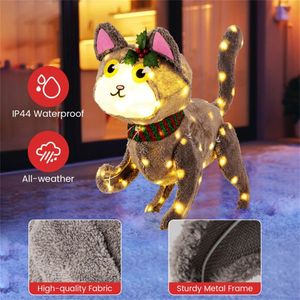 Decorazione Natalizia 3D a Forma di Gatto con Luci LED, Prodotto Illuminante Decorativo - Product Image 2