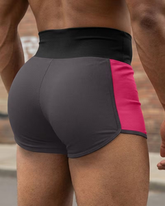 Men Knitted Color Blocked Casual Loungewear Shorts Mid Rise Quick Dry Spandex Polyester All Seasons - Product Image 1