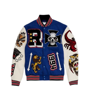 Letterman <b>Jackets</b> Premium College Bomber <b>Jackets</b> Custom Varsity Fashion OEM Wholesale Stand <b>Patchwork</b> Eco-Friendly Windproof - Product Image 3