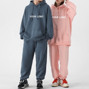 Unisex Tracksuit Custom Sweatsuit Jogger Set Private Label Blank Track Jogging Sweat Suit Women Sweatpants and <b>Hoodie</b> Set - Product Image 1