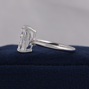 Bague de fiançailles en diamant de laboratoire taille radiant 4 carats, or 10K 14K 18K, solitaire - Product Image 3