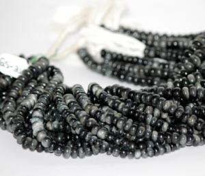 Cuentas Redondas Lisas de Piedra Ojo de Gato Negra Natural de 6 mm y 8 mm, Hebras de Piedras Preciosas Semipreciosas con Certificación IGI para la Fabricación de Joyas - Product Image 3