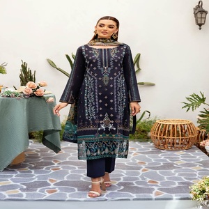 Eid Collection Heavy bordado Lawn Punjabi trajes para mujeres de tres piezas Ramsha Vol Maxi Frock para fiestas - Product Image 6