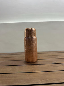 Custom Pure Copper Water Bottle with Copper Tumbler Cap Handmade Hammered Drinking Water <b>Storage</b> Bottle for Home Office and Trav - Product Image 3