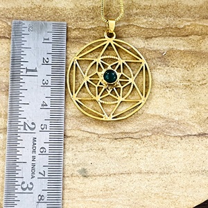 Fashionable <b>Boho</b> Merkaba Pendant Ethnic Brass Jewelry Women 18k Gold Plated Sacred Geometry Mandala Pendant Wholesale OEM ODM - Product Image 6